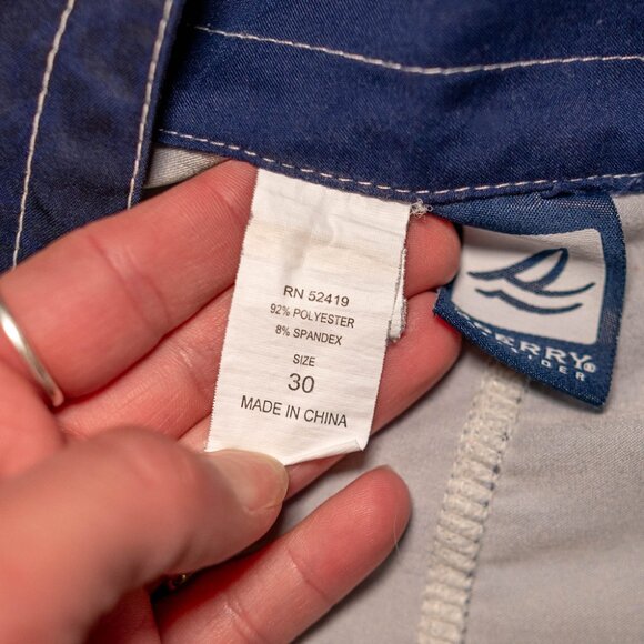 CLEARANCE Sperry Top-Sider Board Shorts Swim Trunks Striped Red Navy Size 30 - Picture 4 of 6